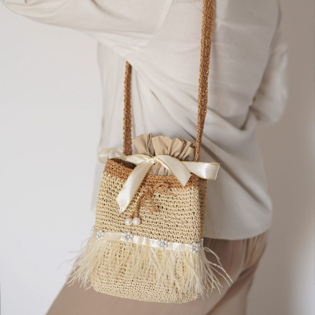 خرید انلاین کیف رافیا دست دوز لوپه