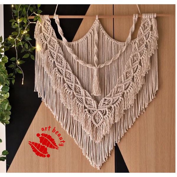 دیواراویز مکرومه بافی طرح مژگان