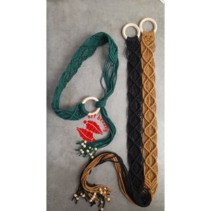 کمربند مکرومه مهره دار طرح دنیل