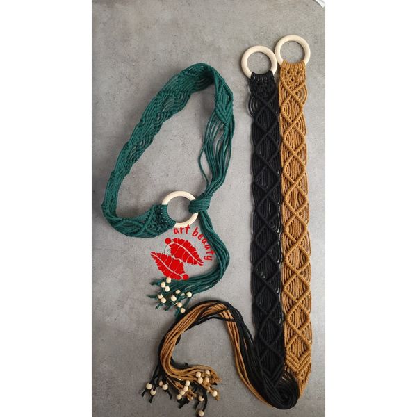 کمربند مکرومه مهره دار طرح دنیل