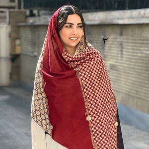 قیمت شال مخمل منگوله دار کد 1148