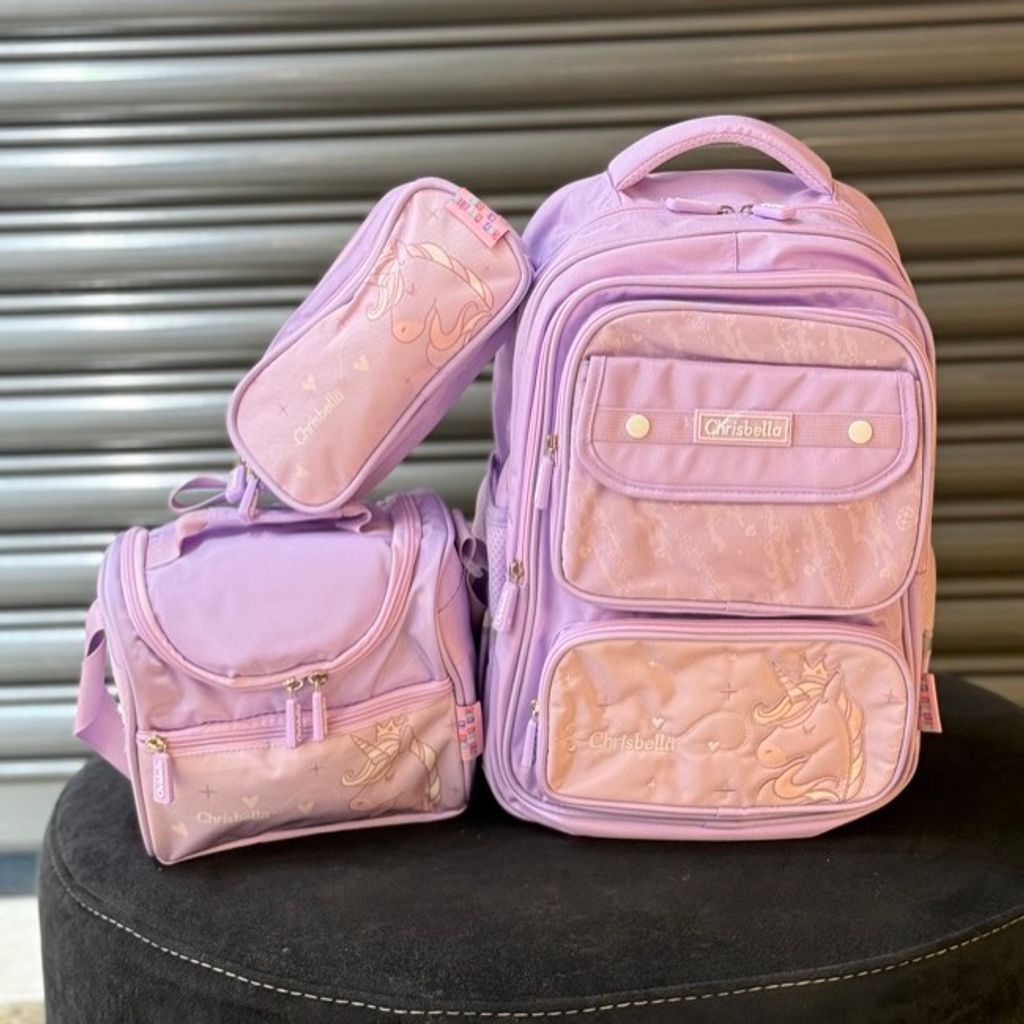 خرید اینترنتی قیمت کوله پشتی اورجینال سه تیکه طرح تکشاخ برند Chrisbella کد 4060802