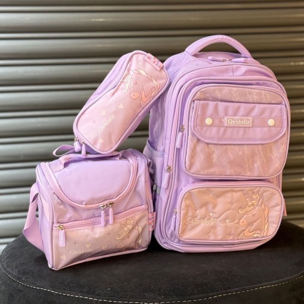 خرید اینترنتی قیمت کوله پشتی اورجینال سه تیکه طرح تکشاخ برند Chrisbella کد 4060802