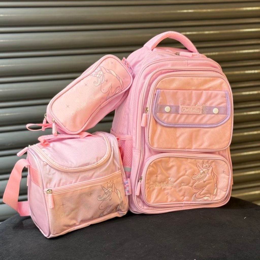 خرید اینترنتی قیمت کوله پشتی اورجینال سه تیکه طرح تکشاخ برند Chrisbella کد 4060802