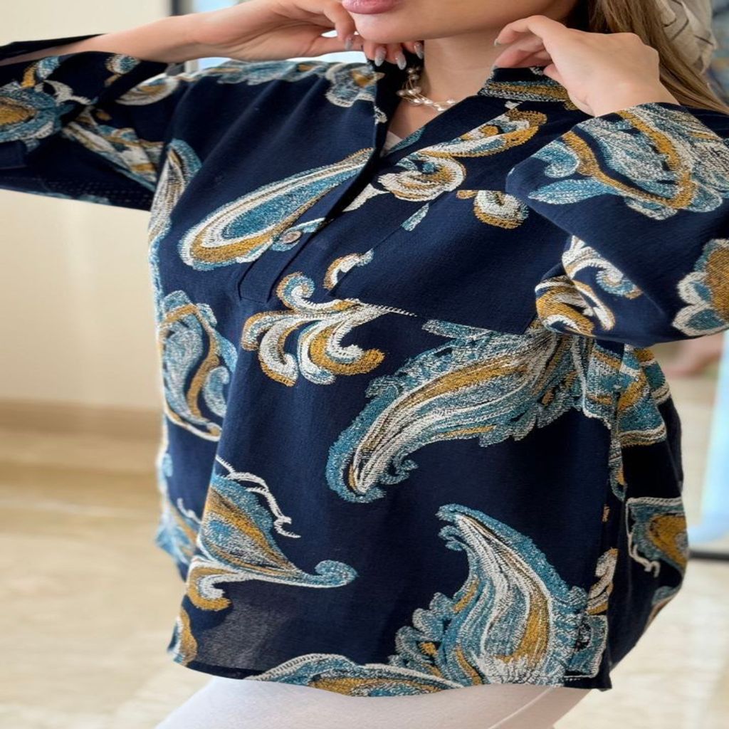 خرید اینترنتی قیمت بلوز دورس دو نخ پنبه لاکرا وارداتی