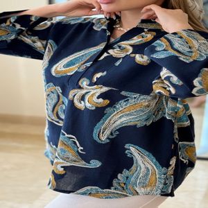 خرید اینترنتی قیمت بلوز دورس دو نخ پنبه لاکرا وارداتی