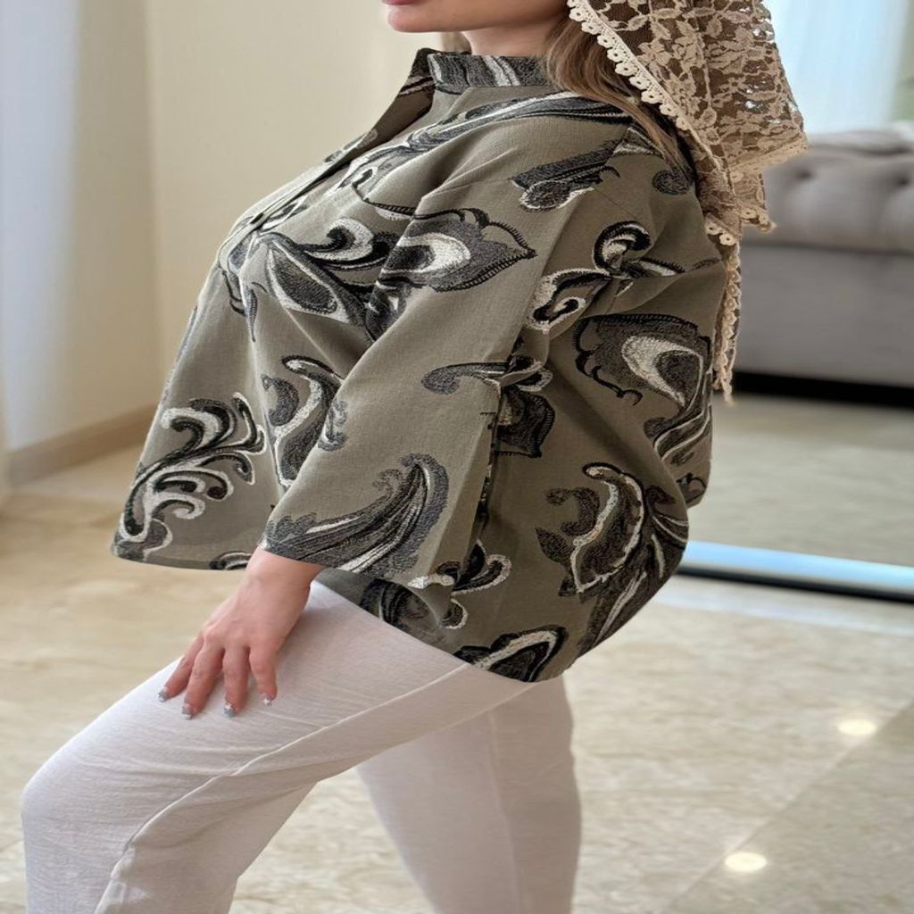 خرید اینترنتی قیمت بلوز دورس دو نخ پنبه لاکرا وارداتی