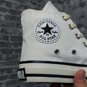 قیمت ارزان کتونی آلستار کانورس ساق بلند سفید استخوانی All star