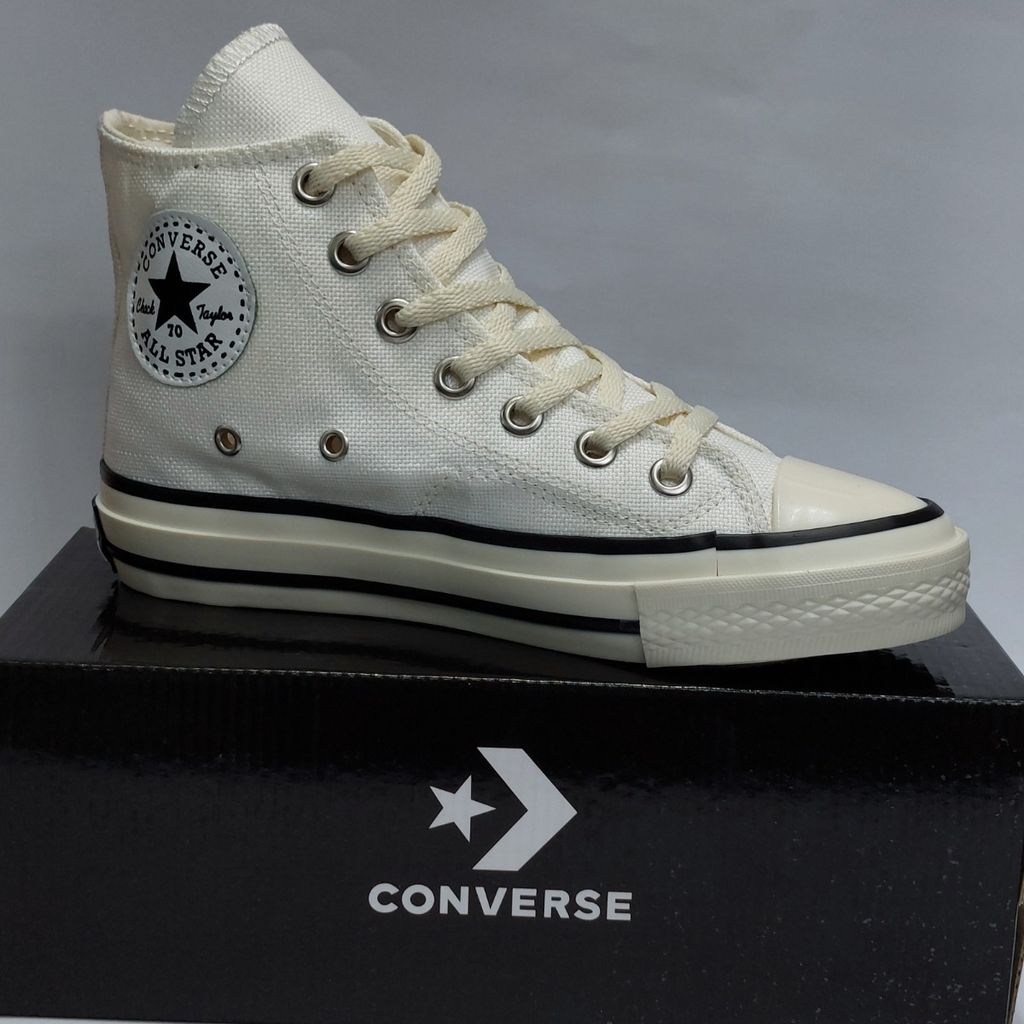 خرید اینترنتی کتونی آلستار کانورس ساق بلند سفید استخوانی All star