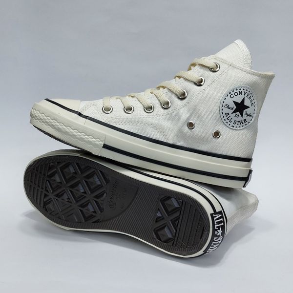 کتونی آلستار کانورس ساق بلند سفید استخوانی All star