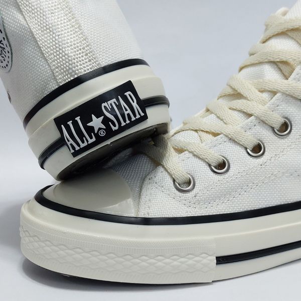 کتونی آلستار کانورس ساق بلند سفید استخوانی All star