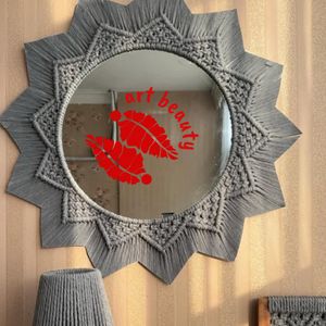 قاب اینه مکرومه بافی طرح ابریشم