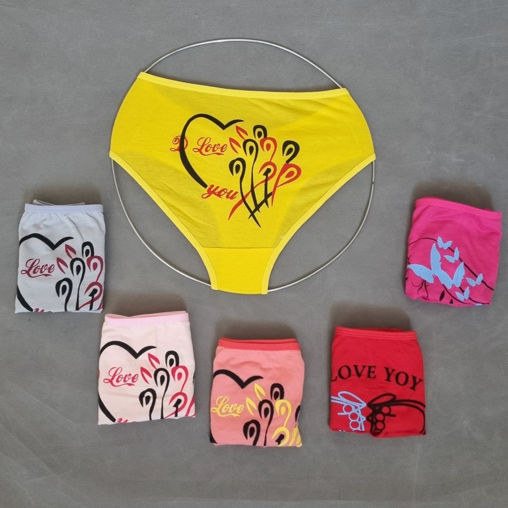 خرید اینترنتی شورت زنانه نخی سایز دوایکس لارج طرح فانتزی بسته 6 عددی