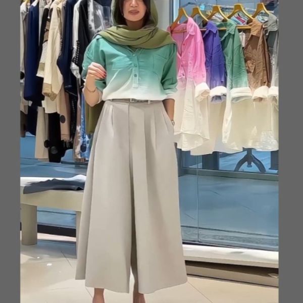 ست شومیز دامن شلواری آبرنگی