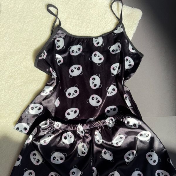 تاپ و شلوارک ساتن پاندا