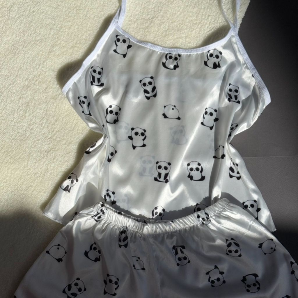 خرید آنلاین تاپ و شلوارک ساتن پاندا