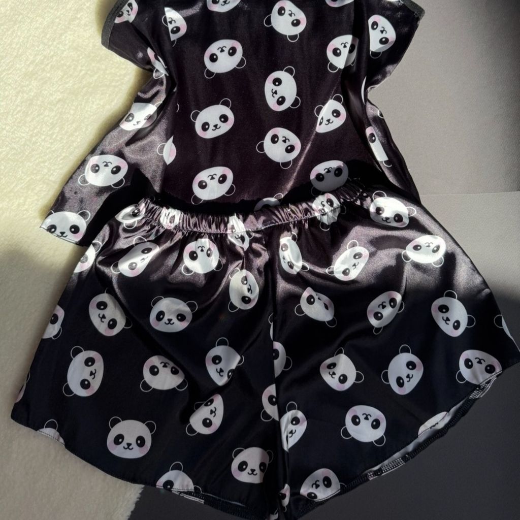 خرید اینترنتی تاپ و شلوارک ساتن پاندا