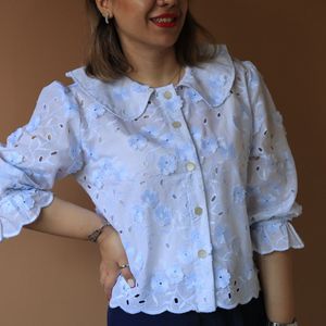 شومیز زنانه خامه دوزی آسمان