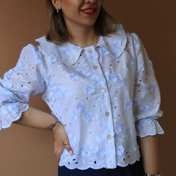 شومیز زنانه خامه دوزی آسمان