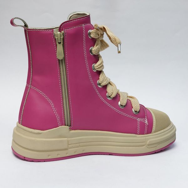 آلستار ساق بلند صورتی چرمی All star