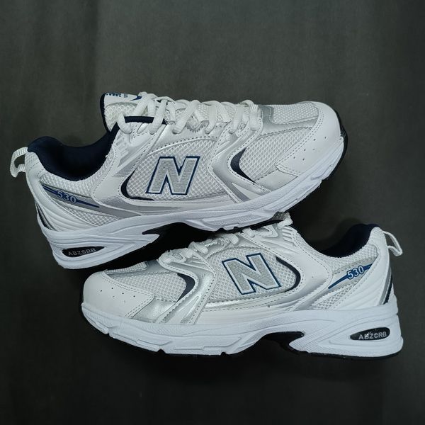 کتونی مردانه نیوبالانس 530 سفید سرمه ای (رنگ اصلی) کیفیت بالا