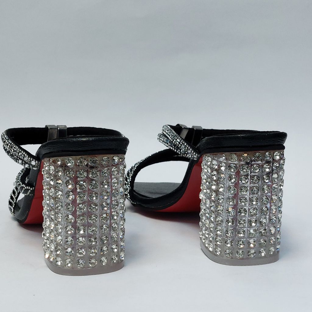 خرید انلاین کفش مجلسی زنانه پاشنه بلند نگین دار سه بندی