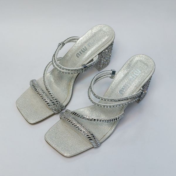 کفش مجلسی زنانه پاشنه بلند نگین دار سه بندی شیک