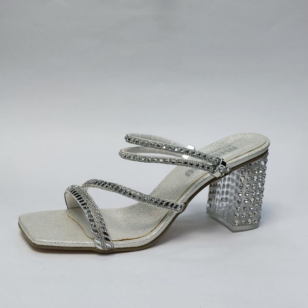 کفش مجلسی زنانه پاشنه بلند نگین دار سه بندی شیک