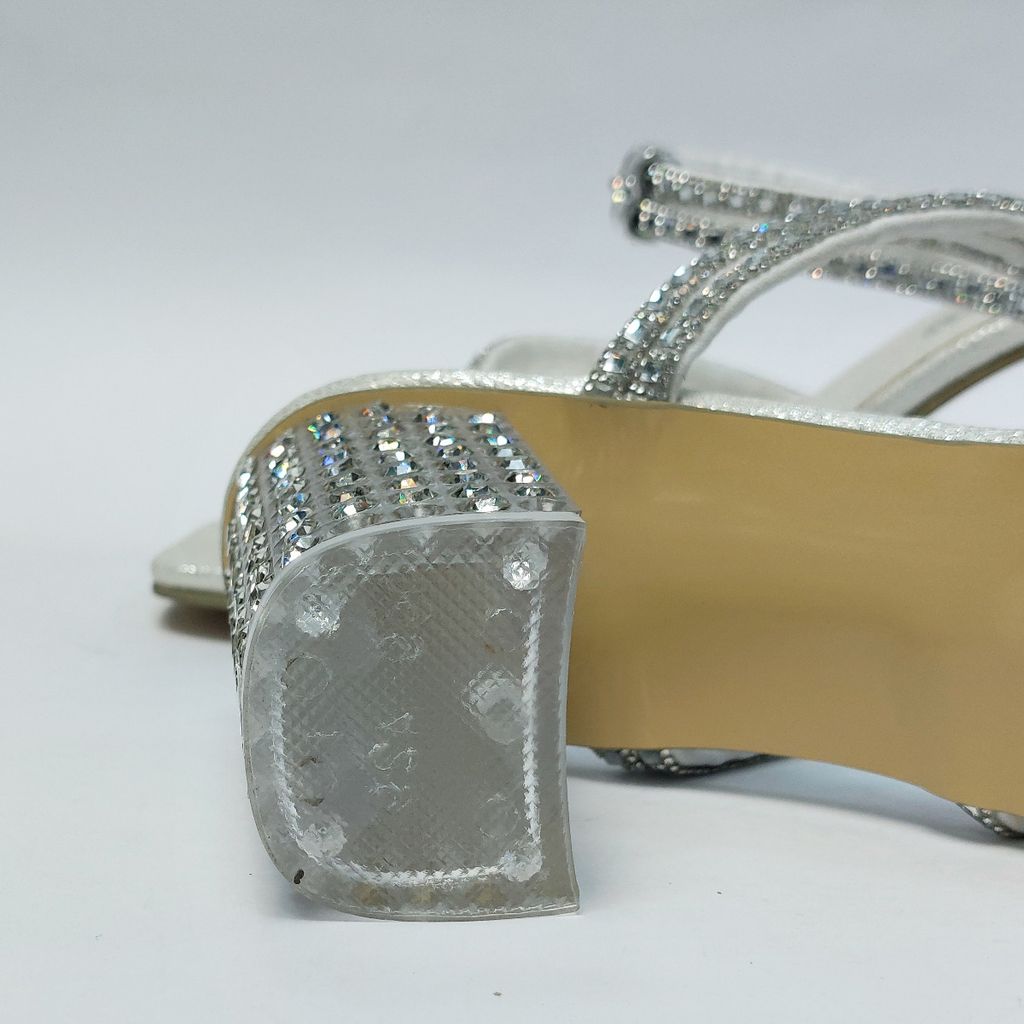 قیمت ارزان کفش مجلسی زنانه پاشنه بلند نگین دار سه بندی شیک