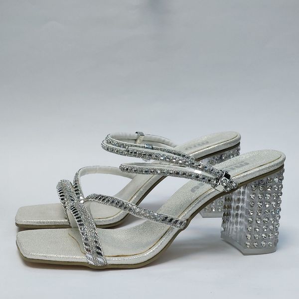 کفش مجلسی زنانه پاشنه بلند نگین دار سه بندی شیک