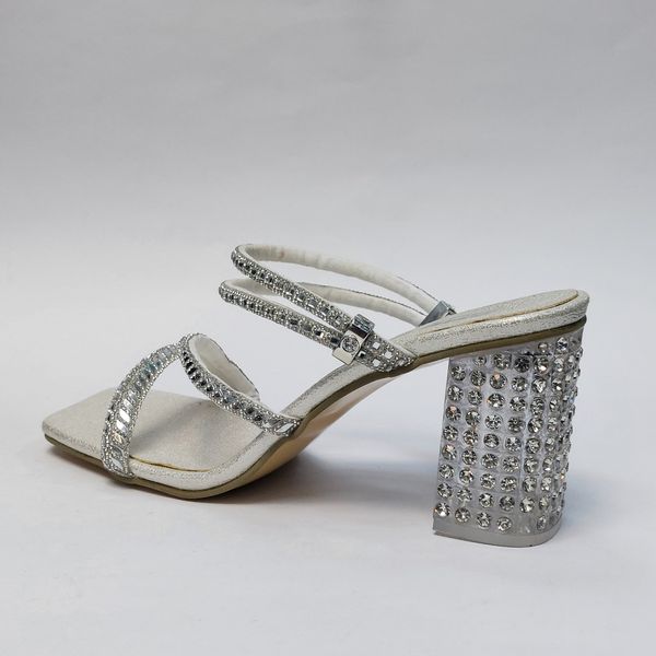 کفش مجلسی زنانه پاشنه بلند نگین دار سه بندی شیک