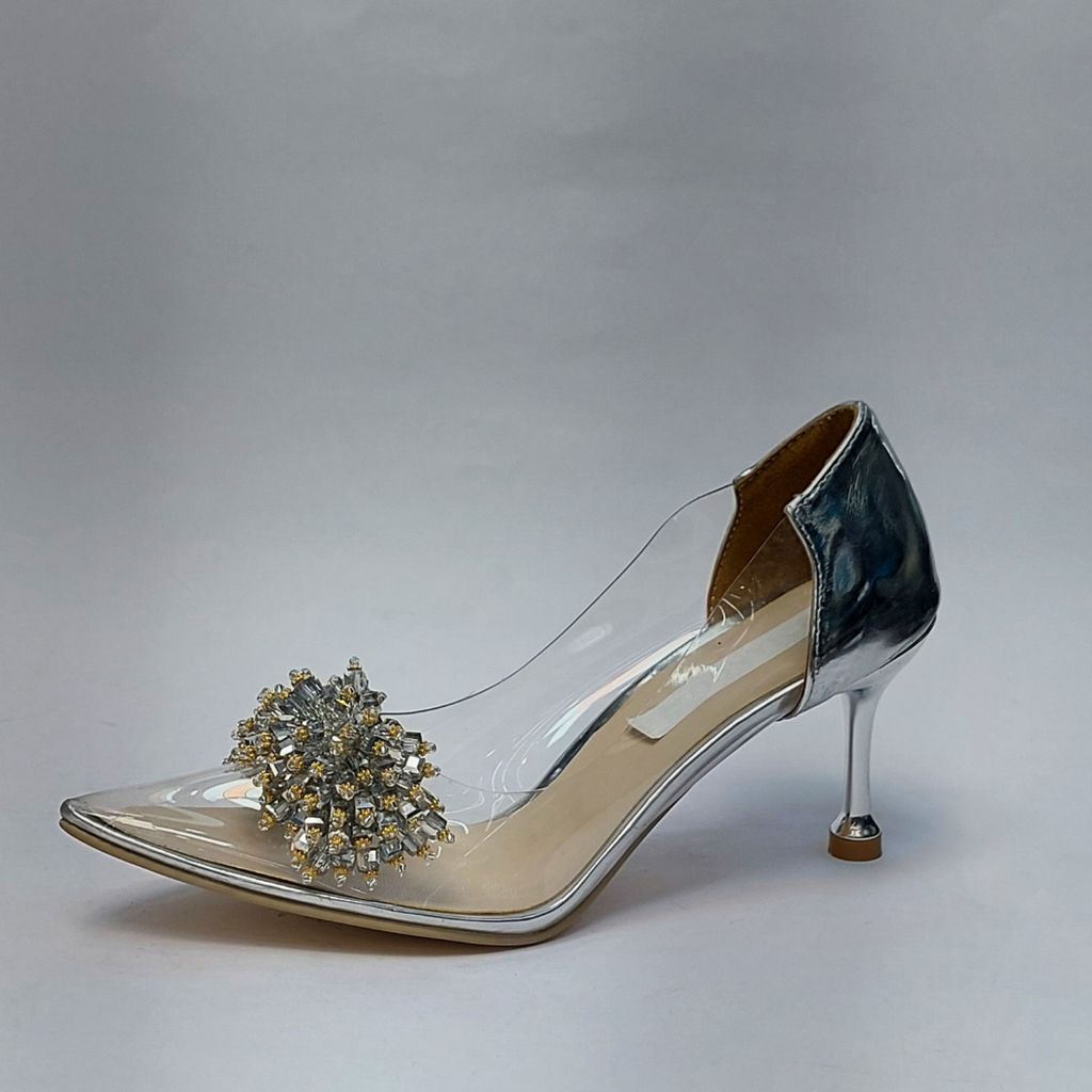 خرید انلاین کفش مجلسی زنانه پاشنه بلند طلقی مانگو نقره ای