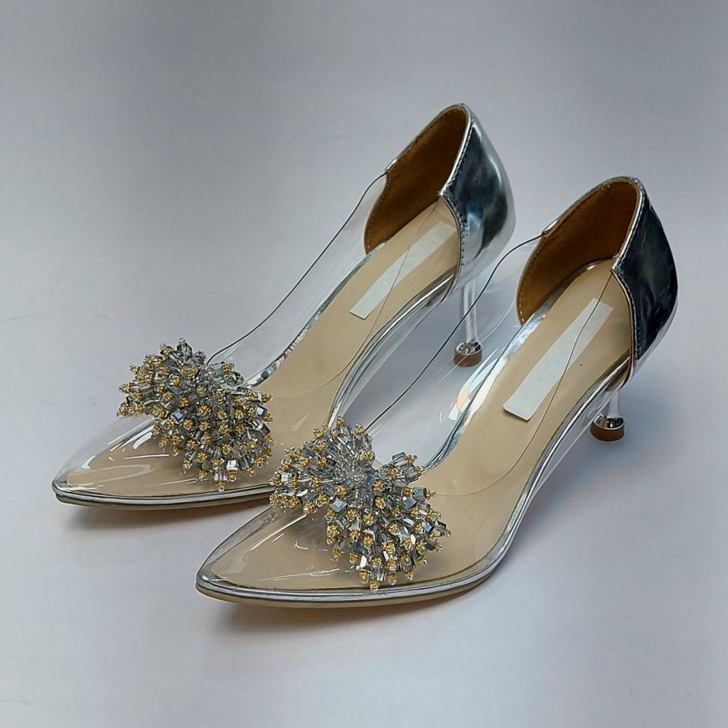 مشخصات کفش مجلسی زنانه پاشنه بلند طلقی مانگو نقره ای