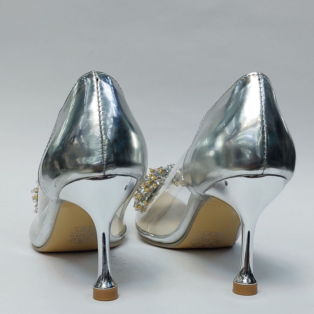 مشخصات کفش مجلسی زنانه پاشنه بلند طلقی مانگو نقره ای