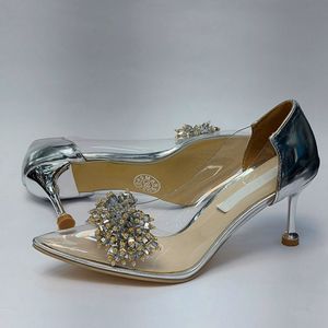 خرید آنلاین کفش مجلسی زنانه پاشنه بلند طلقی مانگو نقره ای