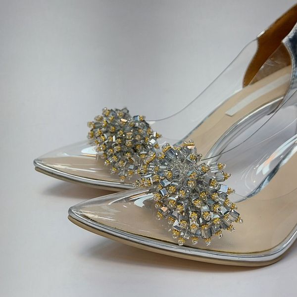 کفش مجلسی زنانه پاشنه بلند طلقی مانگو نقره ای