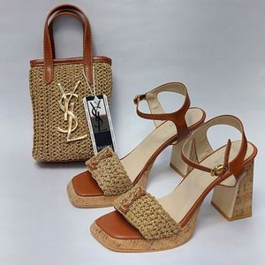 قیمت ارزان کفش مجلسی زنانه پاشنه بلند کنفی طرح YSL