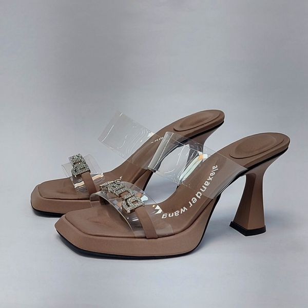 کفش مجلسی زنانه پاشنه بلند طلقی الکساندر وانگ موکا