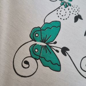 خرید انلاین شورت زنانه نخی سایز سه ایکس لارح با چاپ گل و پروانه سایز بزرگ