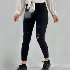 خرید انلاین شلوار جین مشکی اسکینی زاپدار