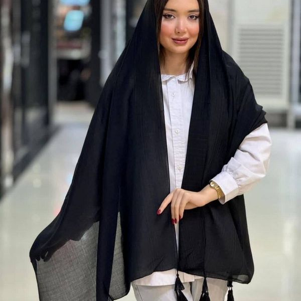 شال مشکی نخ اسلپ 414