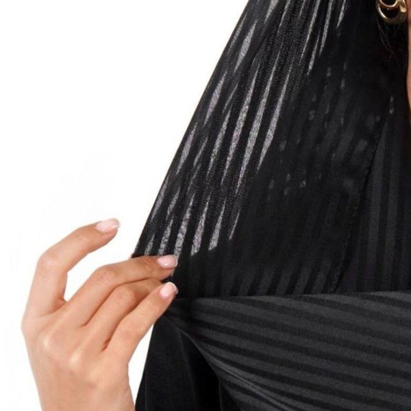 شال مشکی ریون منگوله‌دار 421