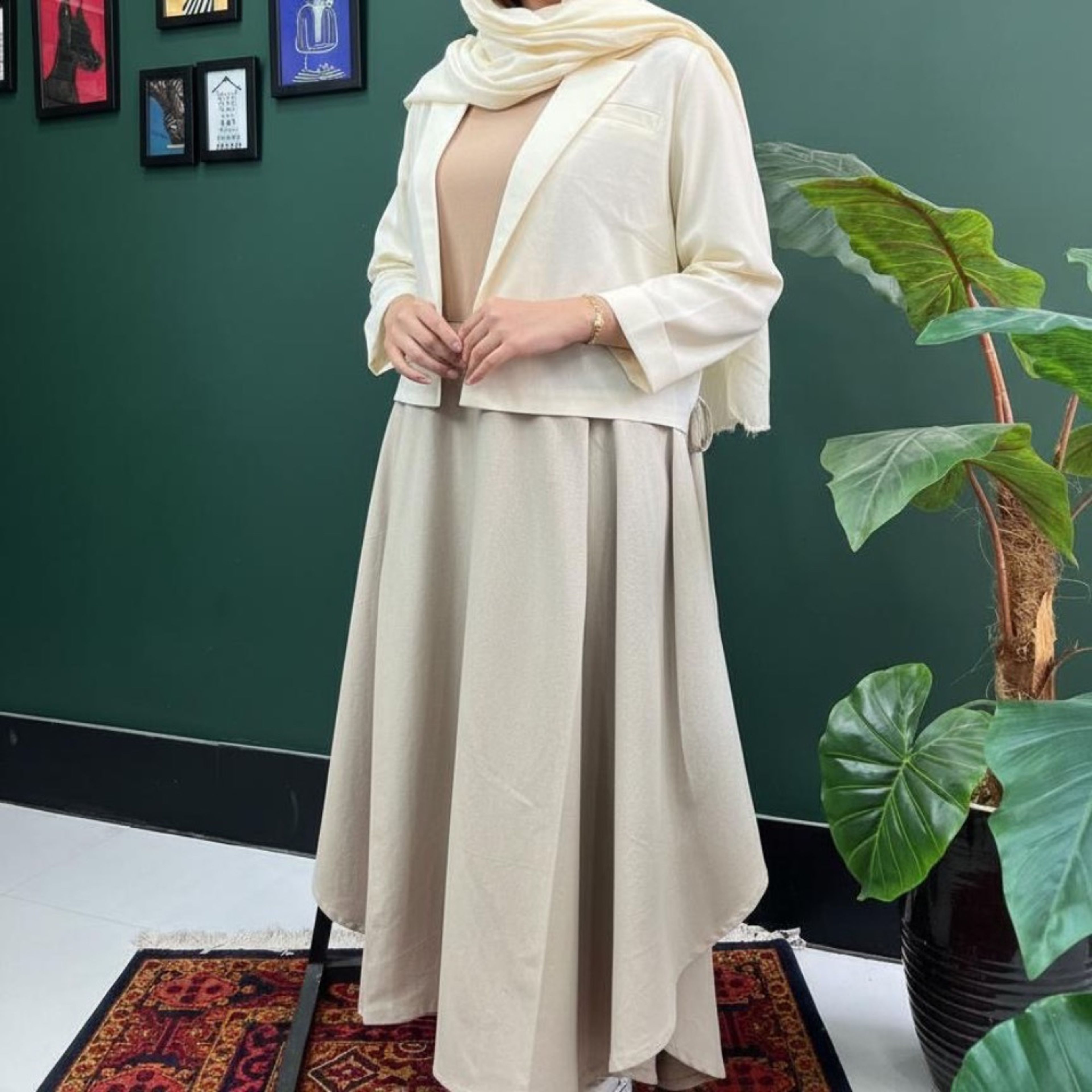خرید آنلاین ست کت و‌سارافون لینن زنانه