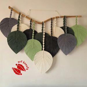 دیوارکوب دکوری برگ مکرومه بافی مدل لنا