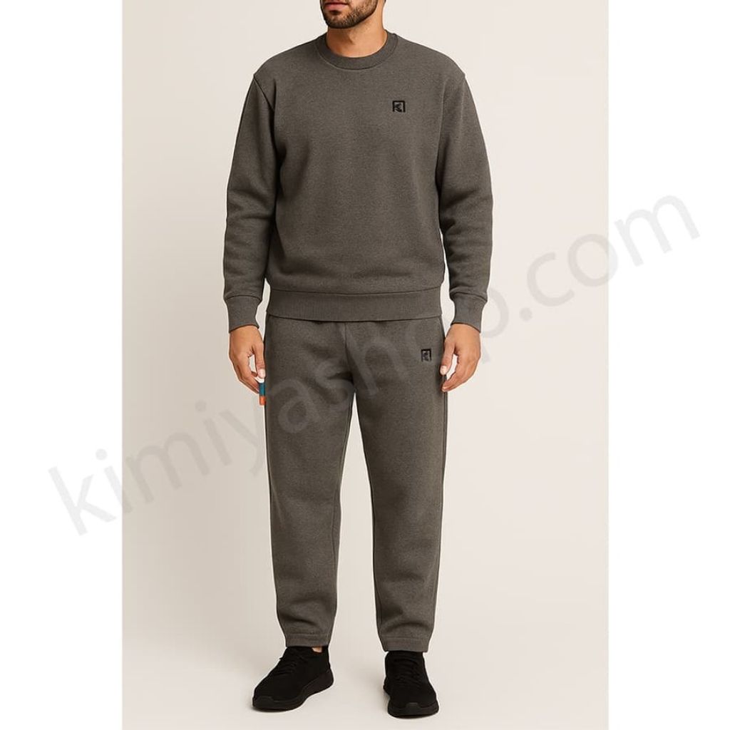 خرید آنلاین ست بلوز و شلوار مردانه یقه گرد ملانژ با تخفیف ویژه