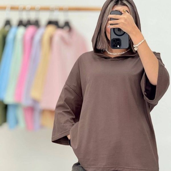 لانگ زنانه طرح کلاه دار