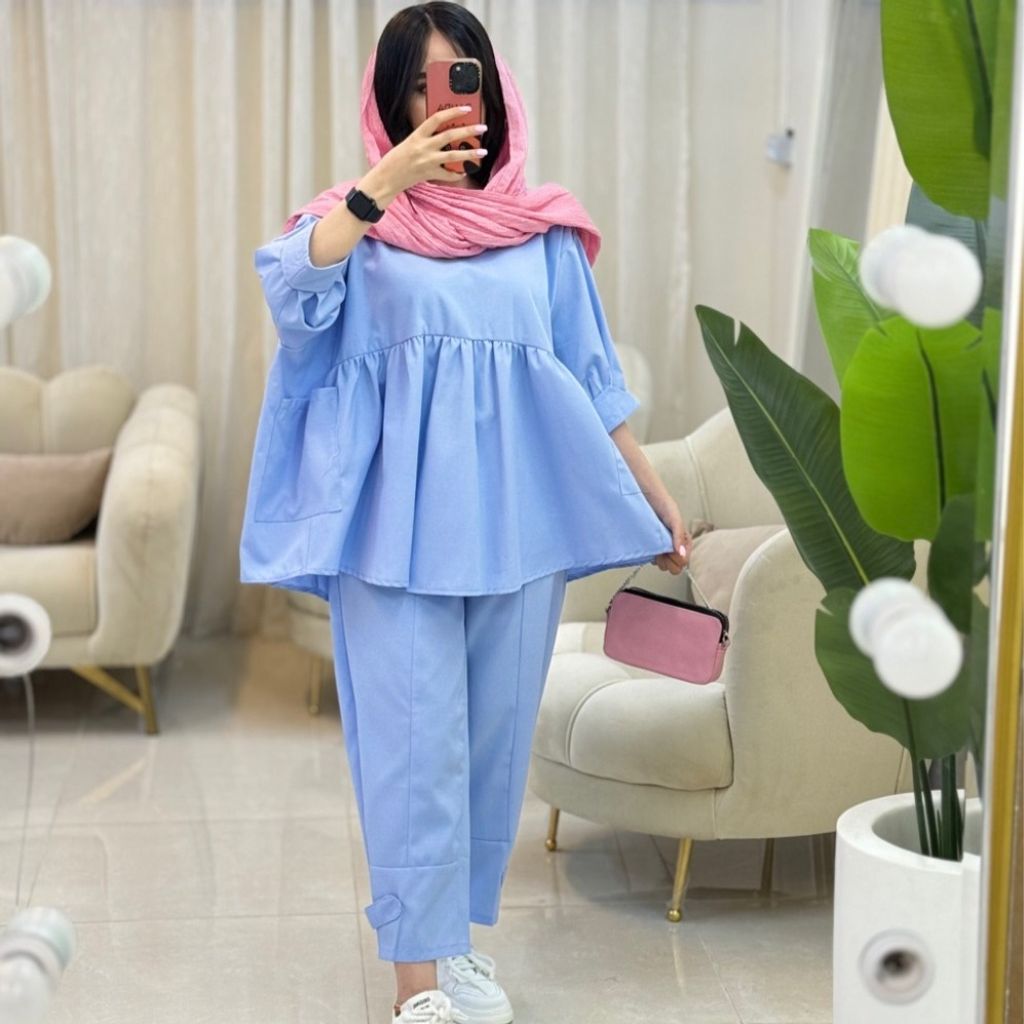 مشخصات شومیز شلوار چین دار ست لند