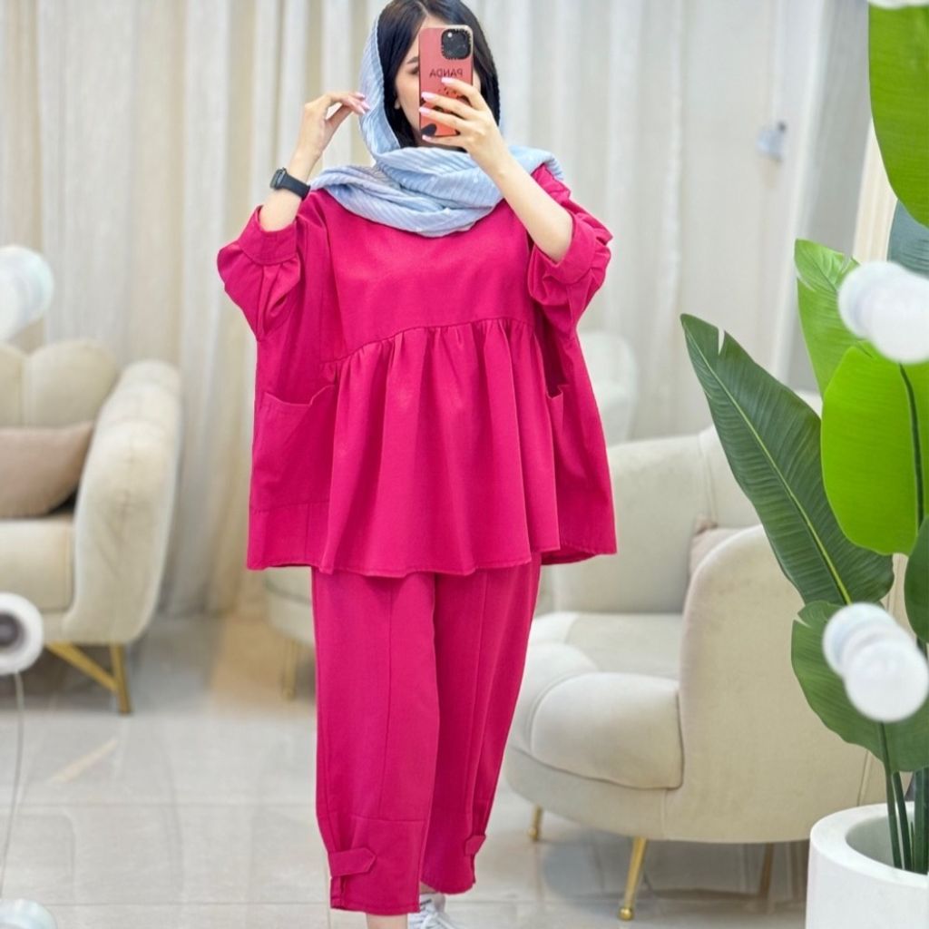 خرید اینترنتی شومیز شلوار چین دار ست لند