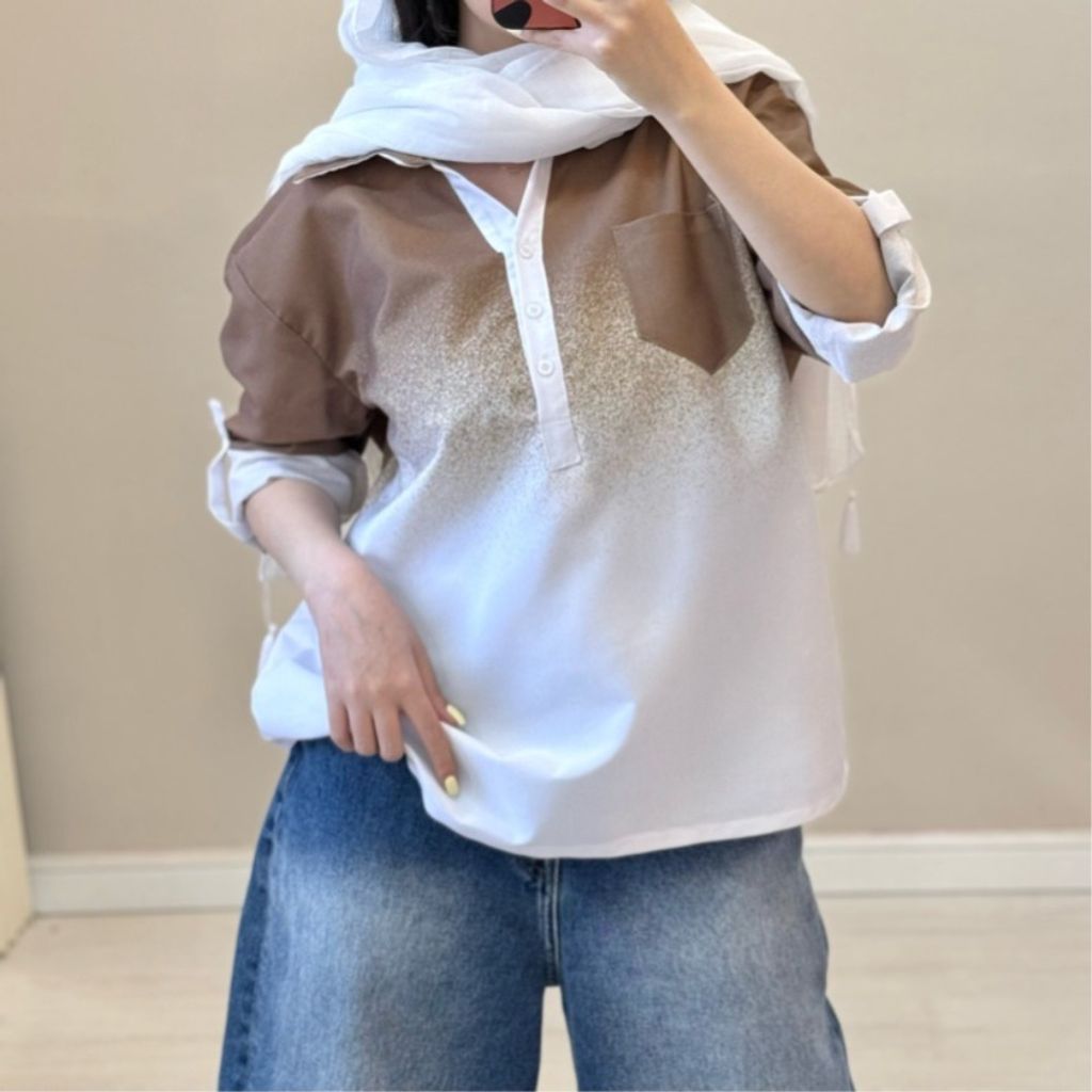 قیمت ارزان شومیز آبرنگی یقه‌دار ستلند