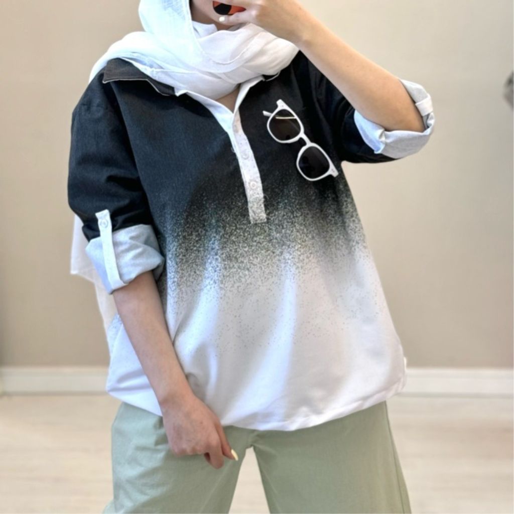 خرید اینترنتی شومیز آبرنگی یقه‌دار ستلند